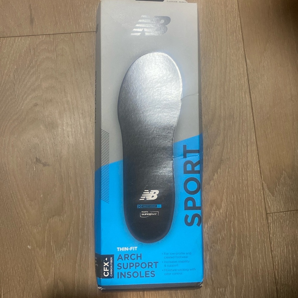 Superfeet new balance thin fit arch support insoles orthotics 7.5-9 M 8.5-10 W